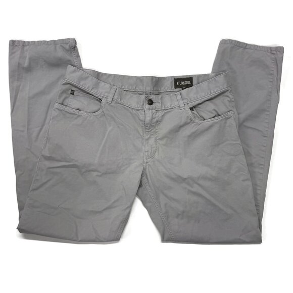 Linksoul 5-Pocket Pants Mens 38L 38 x 32 Gray Golf Business Casual Light Chino - Picture 1 of 10